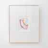 "Joyful Connections" Original Art Framed in 16x20 Aluminum Brass - Pink Black Swish