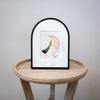 "Joyful Connections" Original Art - black peach swish, 9x12 Arches Aluminum Frame