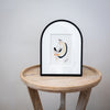 "Joyful Connections" Original Art - Blk/Wht Striped Swish, 9x12 Arches Aluminum Frame