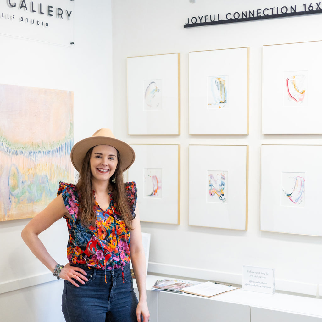 "Joyful Connections" Curated 8 Piece Gallery Wall in 16x20 brass frames - Confetti
