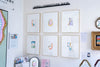 "Joyful Connections" Original Art Framed in 16x20 Aluminum Brass - Vertical Swish with Oil Pastel Boarder