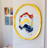"Joy in Motion" Original Painting in Custom Gold Oval Frame 16"x20"