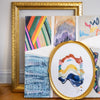 "Joy in Motion" Original Painting in Custom Gold Oval Frame 16"x20"