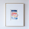 Chunky Acrylic abstract painting in old frame on white wall