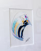 "Joyful Connections" Original Art Framed in 11x14 Aluminum Brass - High Contrast C Swish