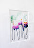 "Joyful Connections" Original Art Framed in 11x14 Aluminum Brass - Abstract horizontal with vertical oil pastel