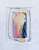 "Joyful Connections" Original Art Framed in 16x20 Aluminum Brass - Vertical Swish with Oil Pastel Boarder