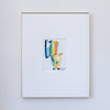 "Joyful Connections" Original Art Framed in 16x20 Aluminum Brass - Swish With Corner Green Blue Metallic