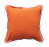 20" Coral Velvet Printed Pillow with Eyelash Fringe