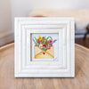 "Ordinary Beauty" Watercolor Floral Letter Painting in Square Tabletop Frame