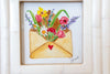 "Ordinary Beauty" Watercolor Floral Letter Painting in Square Tabletop Frame