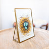 "Ordinary Beauty" Watercolor Nest Painting in Antique Brass Tabletop Frame