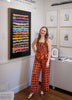 "Joyful Connections" Original Art Framed in 16x20 Aluminum Brass - Vertical Swish with Oil Pastel Boarder