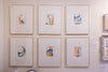 "Joyful Connections" Original Art Framed in 16x20 Aluminum Brass - Vertical Swish with Oil Pastel Boarder