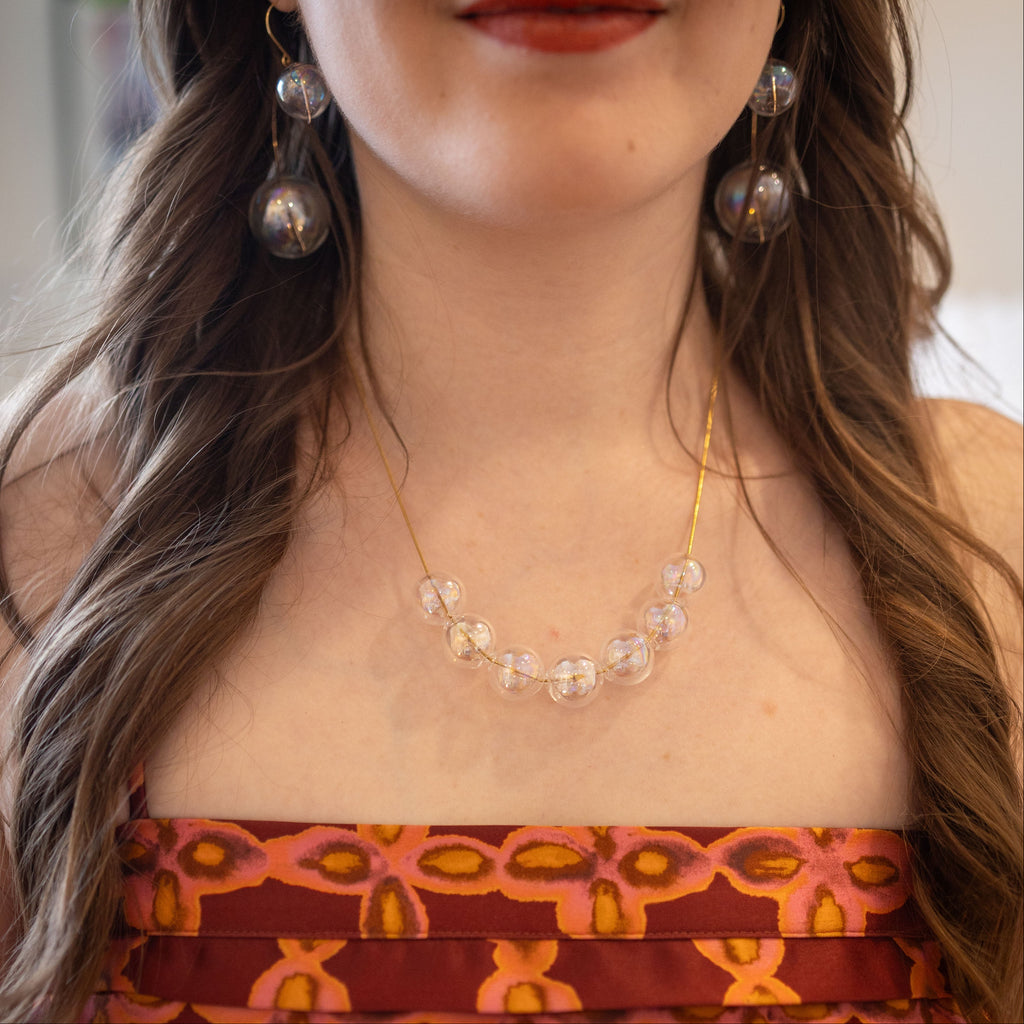Iridescent Bubble Glass Necklace