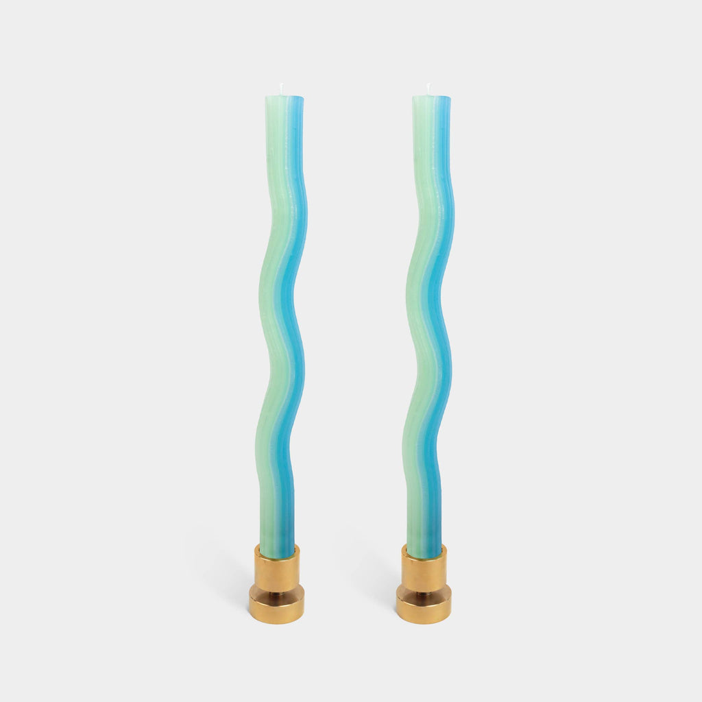 Wiggle Candles - Mint (2 Pack) - 11" Vibrant Taper Candles