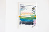 "Joyful Connections" Original Art Framed in 11x14 Aluminum Brass - Blue Green Pink Stack