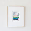 "Joyful Connections" Original Art Framed in 11x14 Aluminum Brass - Blue Green Pink Stack