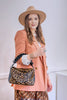 Ana Wave Strap Handbag - Leopard Suede and Black