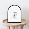 "Joyful Connections" Original Art - Black, pink gold swish, 9x12 Arches Aluminum Frame
