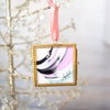 Merry & Bright Original Art Ornament - Black Pink Mint Swish