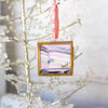 Merry & Bright Original Art Ornament - pale pink abstract