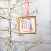 Merry & Bright Original Art Ornament - Navy Peach White Layered