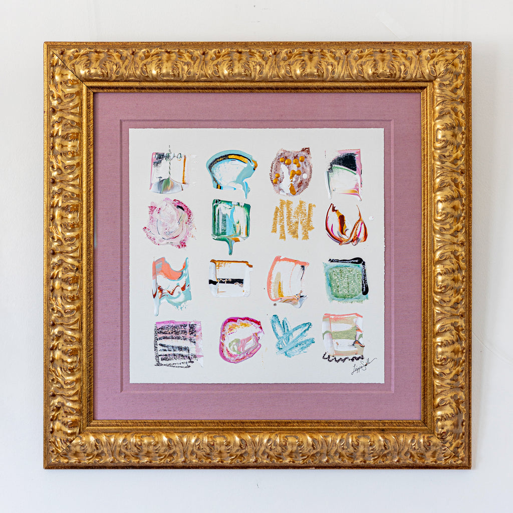 "Bright Spots 26" Original Art in Vintage Gold Frame