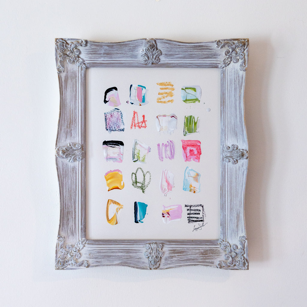 "Bright Spots 34" Original Art in 18"x15" Vintage Frame