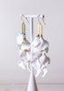 Flor Earrings White Opaque Long
