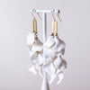 Flor Earrings White Opaque Long