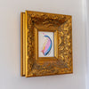 "Joyful Connection" Original in 9.5"x10.5" Chunky Filigree Vintage Gold Frame