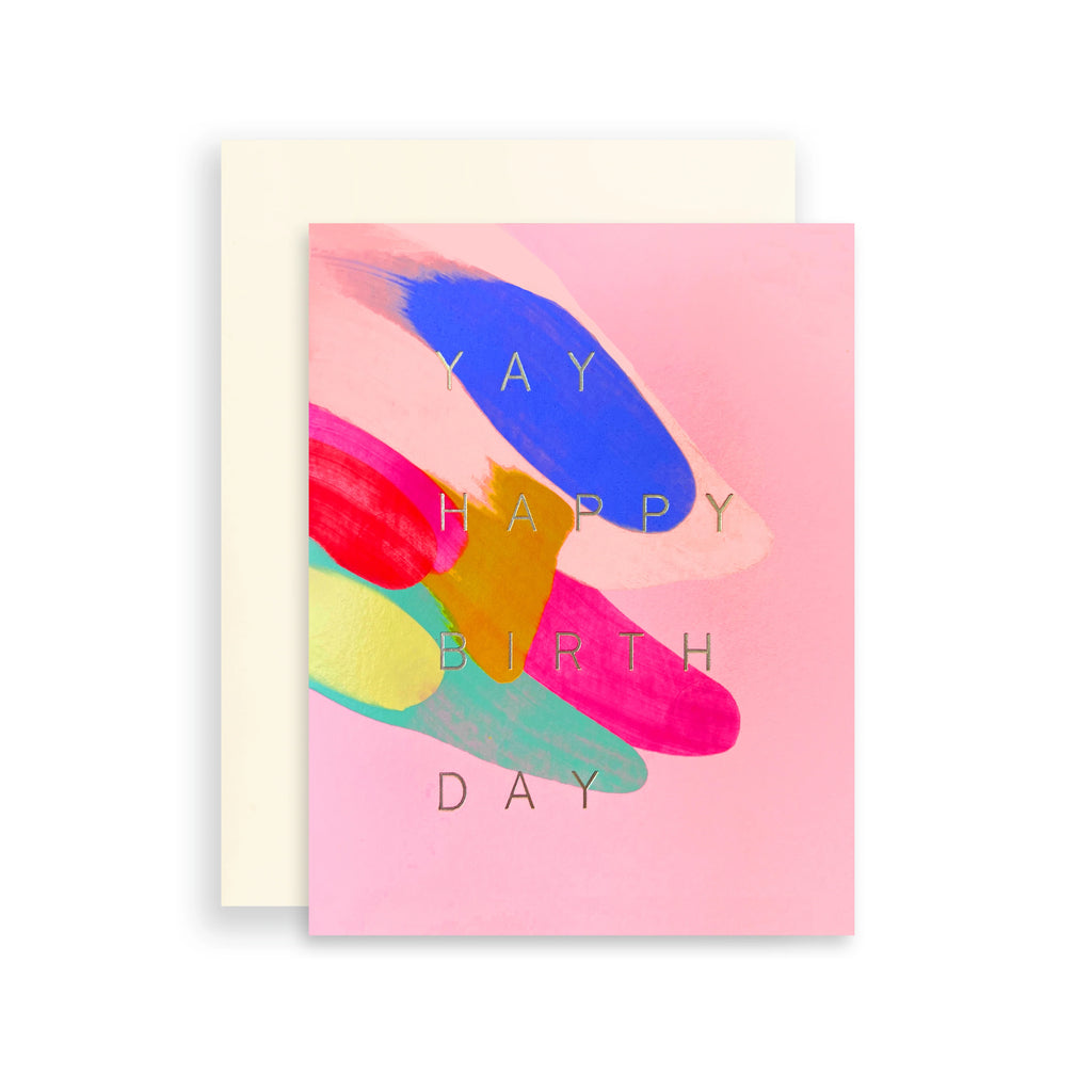 Aurora Birthday - Yay Happy Birthday - Hand Painted Greeting Card