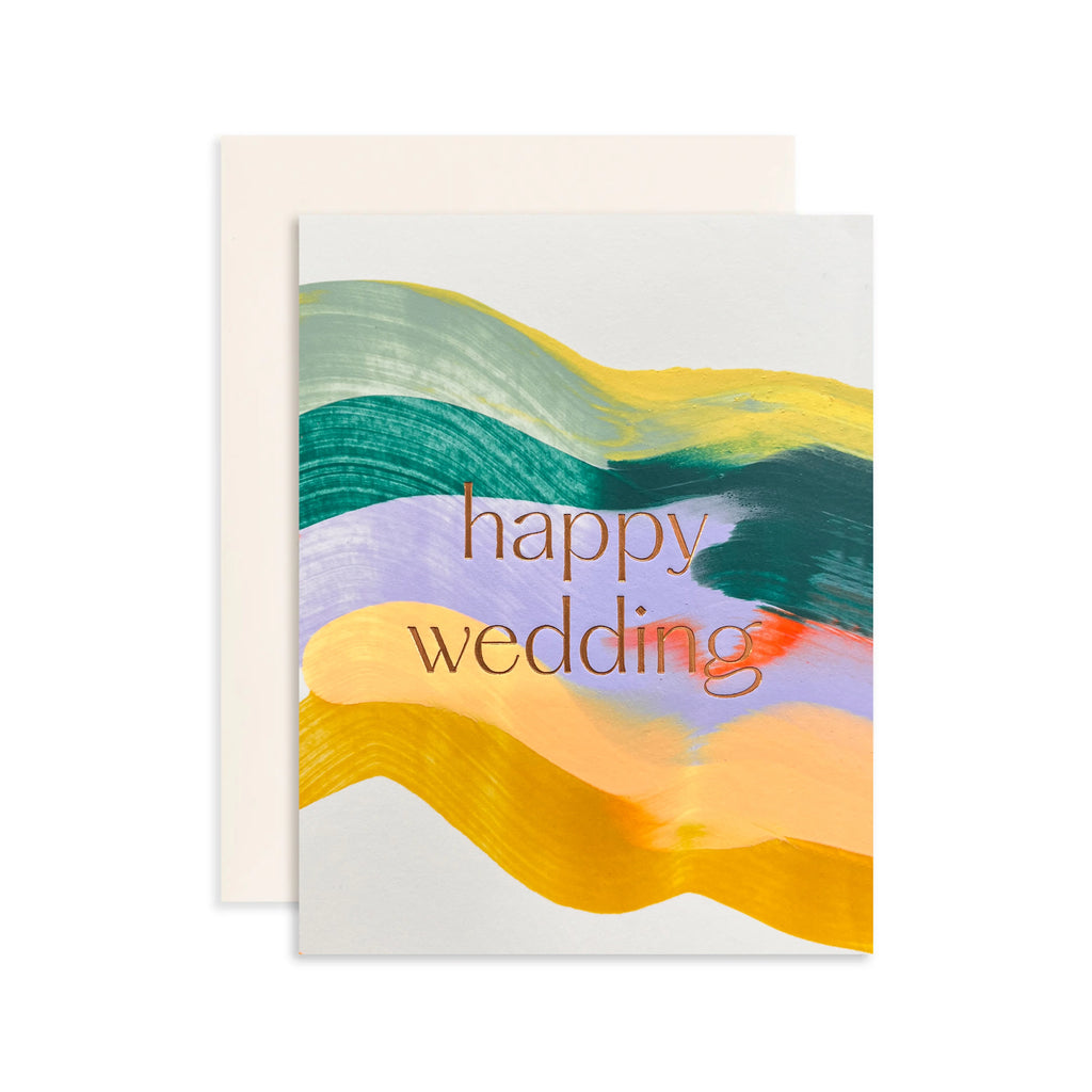 Happy Wedding - Hand Painted Greeting Card