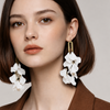 Flor Earrings White Opaque Long