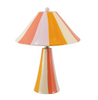 Stoneware Striped Table Lamp, Orange & Pink