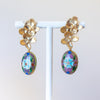 Hydrangea Cloisonné Bronze Earrings - One of a Kind