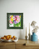 Garden Bouquet Series in 11x11 Squiggle Forrest Green Frame
