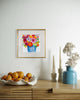 Garden Bouquet Series in 12.5x12.5 Gold Frames - Blue Vase Arrangement 2