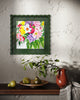 Garden Bouquet Series in 11x11 Squiggle Forrest Green Frame