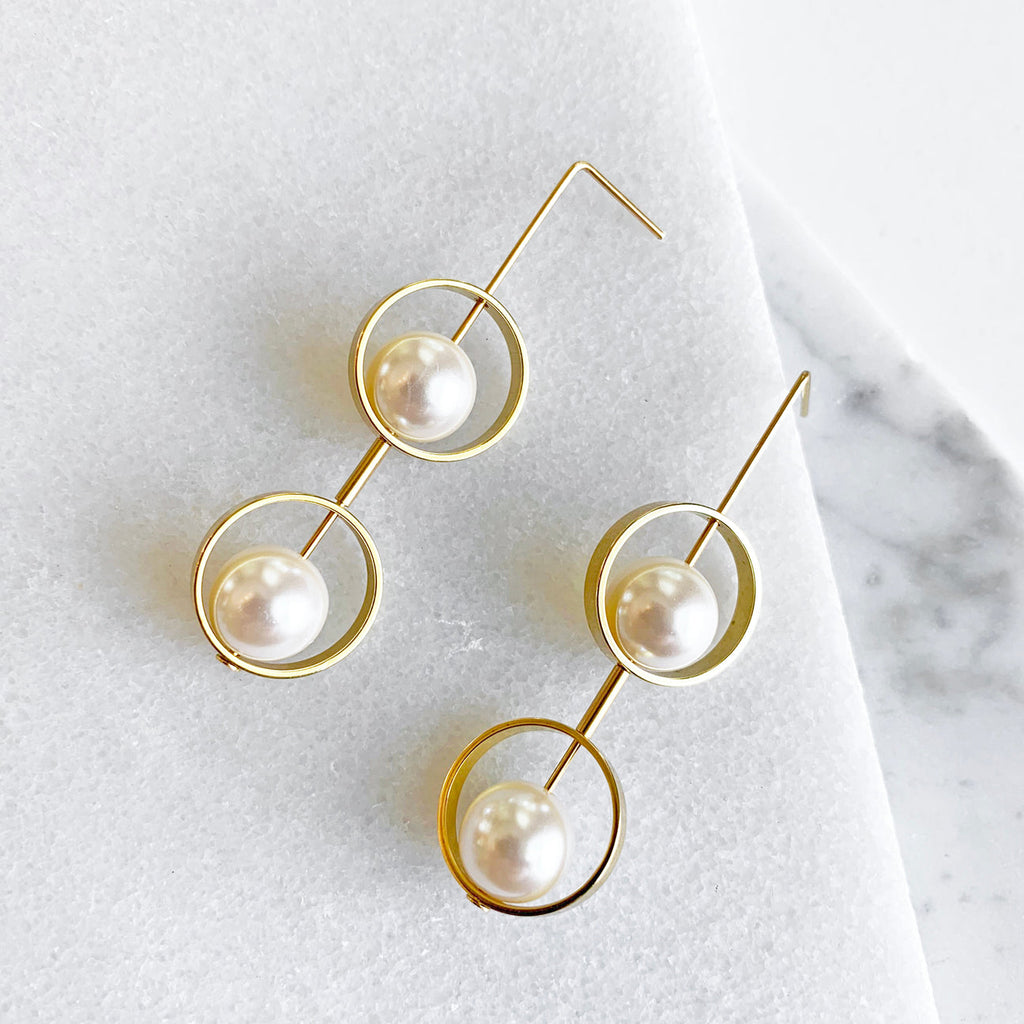 Ariel Earrings - Gold with Pearl