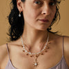 Stella white quartz bronze pendant