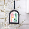 Jingle Bell Original Art Ornament - Peach and Green Intermingle
