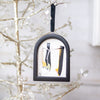Jingle Bell Original Art Ornament - Black and White with a Pop of Metallic Gold