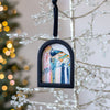 Jingle Bell Original Art Ornament -  Navy Oil Pastel