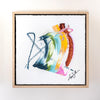 Abstract colorful framed art on white background