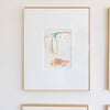 "Joyful Connections" Original Art Framed in 11x14 Aluminum Brass - White Peach Swish