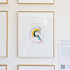 "Joyful Connections" Original Art Framed in 11x14 Aluminum Brass - Circle Swish