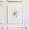 "Joyful Connections" Original Art Framed in 11x14 Aluminum Brass - Circle Swish