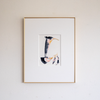 "Joyful Connections" Original Art Framed in 11x14 Aluminum Brass - Black and Gold Curve